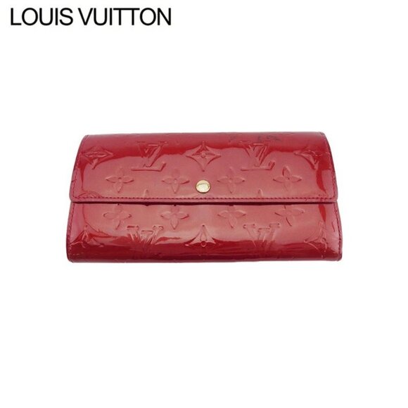 LOUIS VUITTON Long Wallet Monogram Vernis Pomme d'Amour Authentic Used - Picture 1 of 11